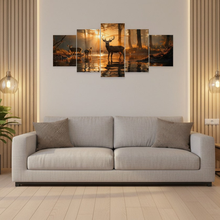 5pcs Wooden Photo Wall Frame Set