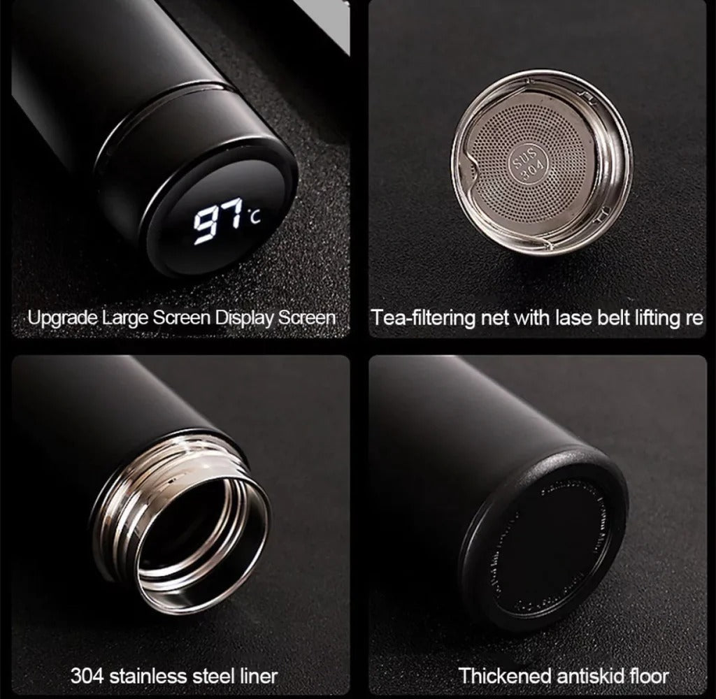 Smart LED Stainless Steel Hot and Cold Bottle - smart LED Temperature Bottle