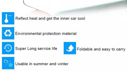 Universal Car Windscreen Sunshade (130×60 CM) – Anti-Heat Protection for Small Cars & Hatchbacks