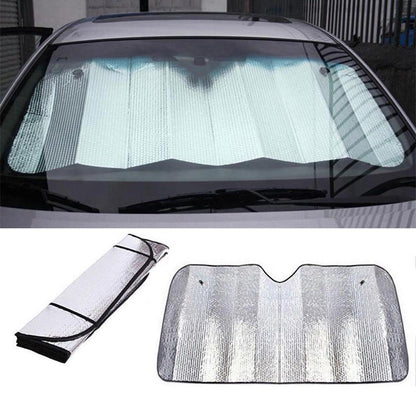 Universal Car Windscreen Sunshade (130×60 CM) – Anti-Heat Protection for Small Cars & Hatchbacks